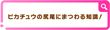 ピカチュウの尻尾にまるわる知識！